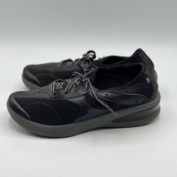 BZEES Women's Flame Black Fabric Comfort Low Top Lace-Up Walking Sneakers 7.5M - Picture 3 of 8